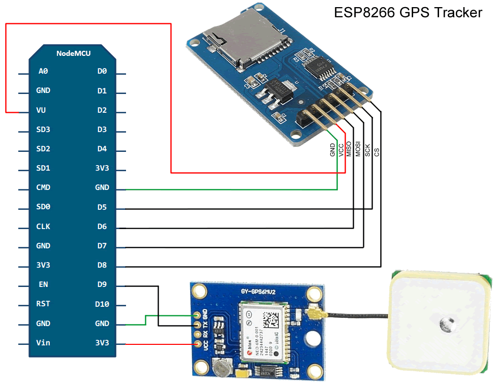 GPS-трекер на базі ESP8266. Схема