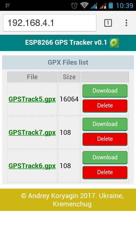 GPS трекер.  GPX файл