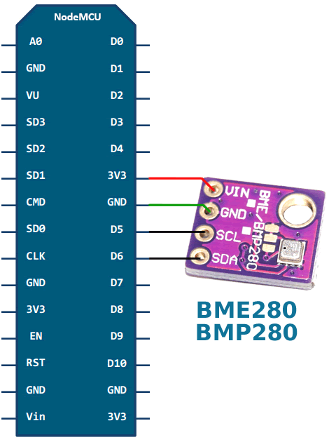 ESP8266 BME280 схема